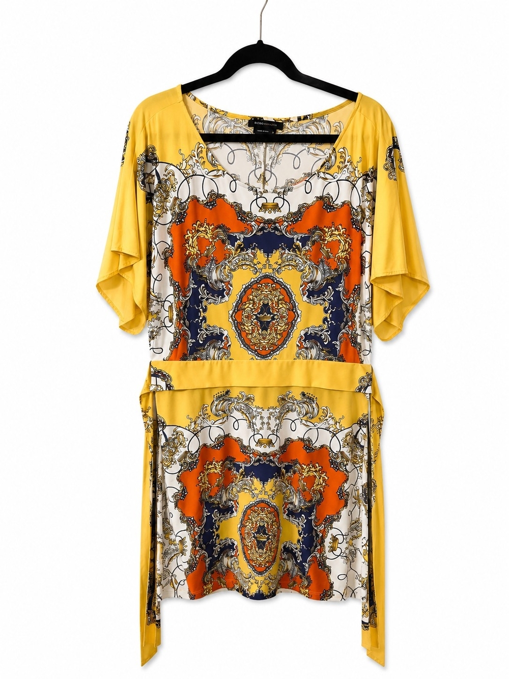 BCBGMaxAzria Yellow and Orange Baroque-Print Tunic